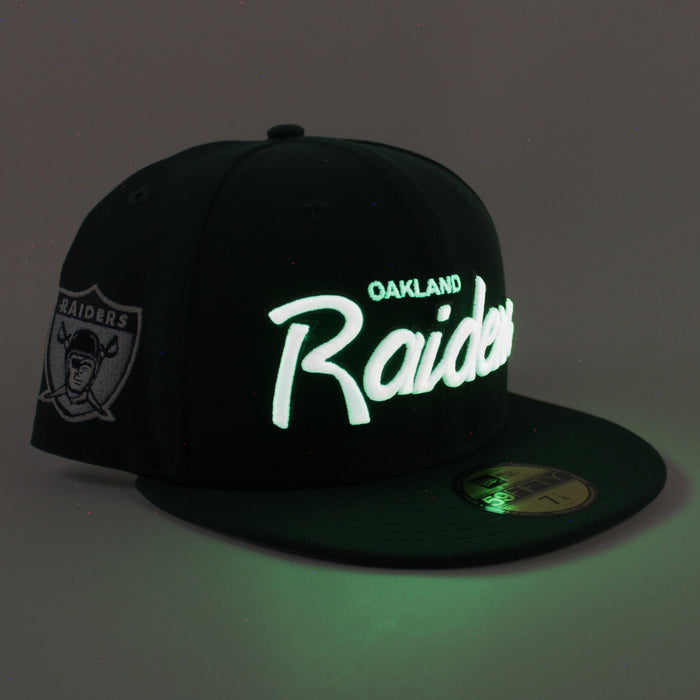 Oakland Raiders Pirate Patch New Era 59Fifty Fitted Hat (Dark Green Gray Under Brim)
