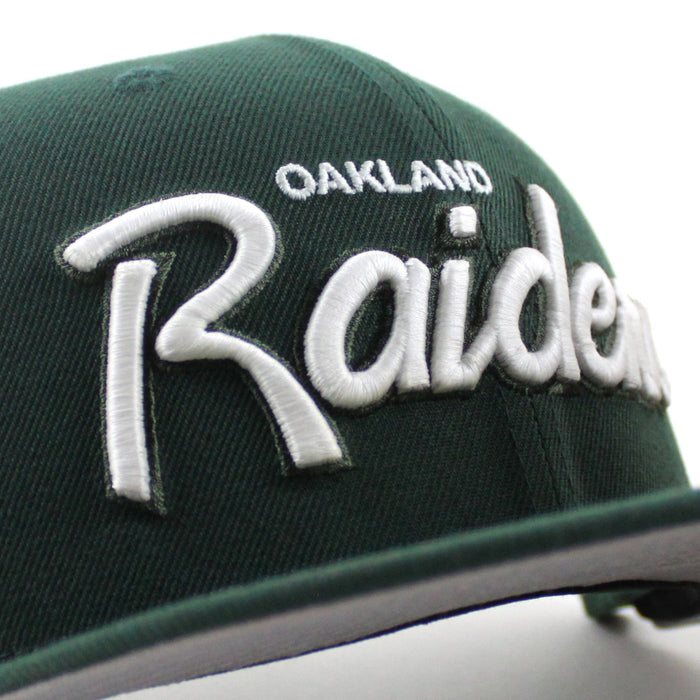 Oakland Raiders Pirate Patch New Era 59Fifty Fitted Hat (Dark Green Gray Under Brim)