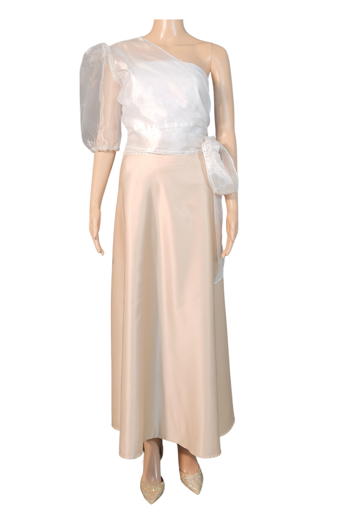 Modern One-Shoulder Kimona Filipiniana