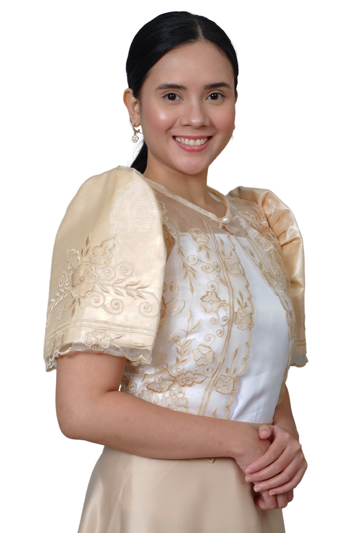 Beige Organza Filipiniana Bolero