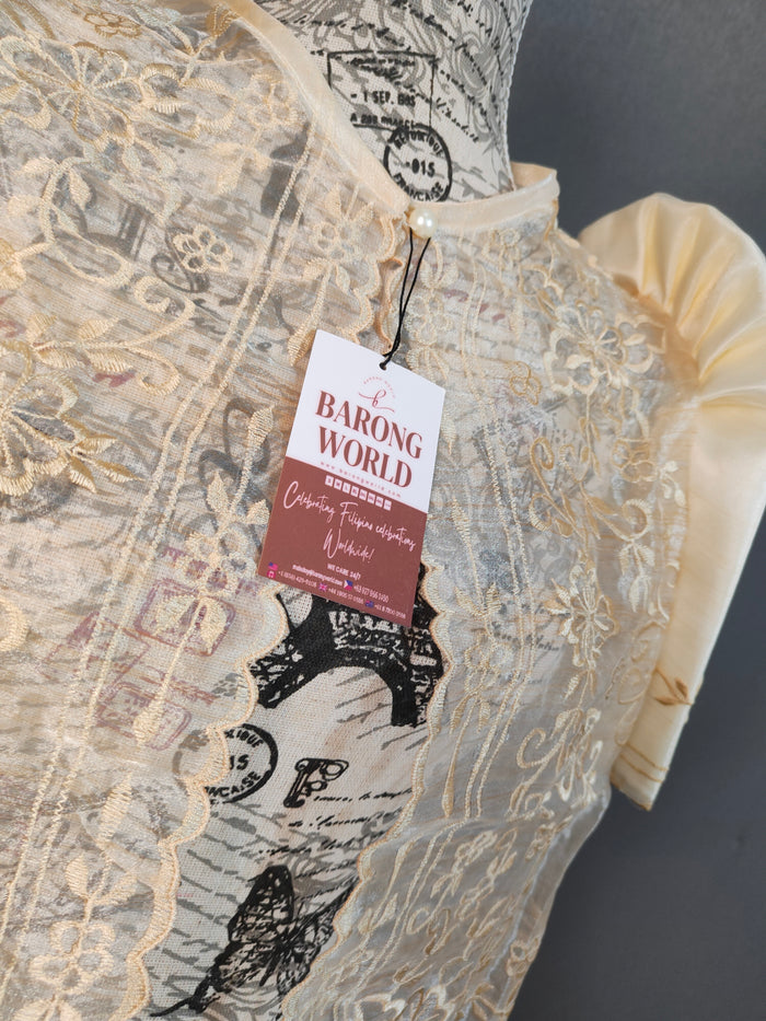 Beige Modern Filipiniana Bolero