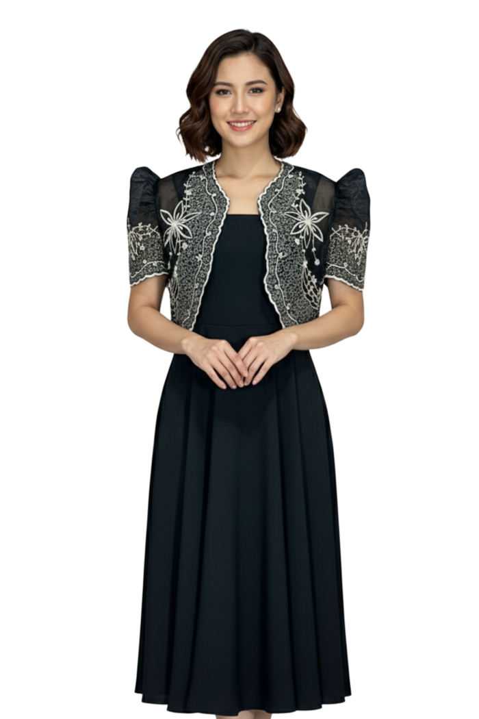 Filipiniana Dress in Black