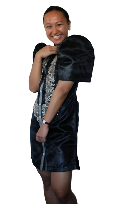 Fantastic Black Organza Barong Dress