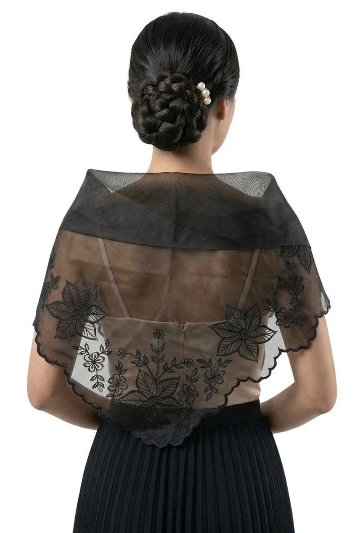 Black Filipiniana Top