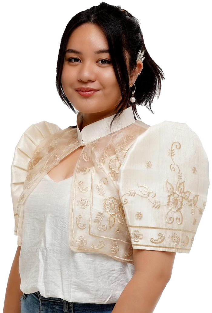 Beige Organza Filipiniana Bolero
