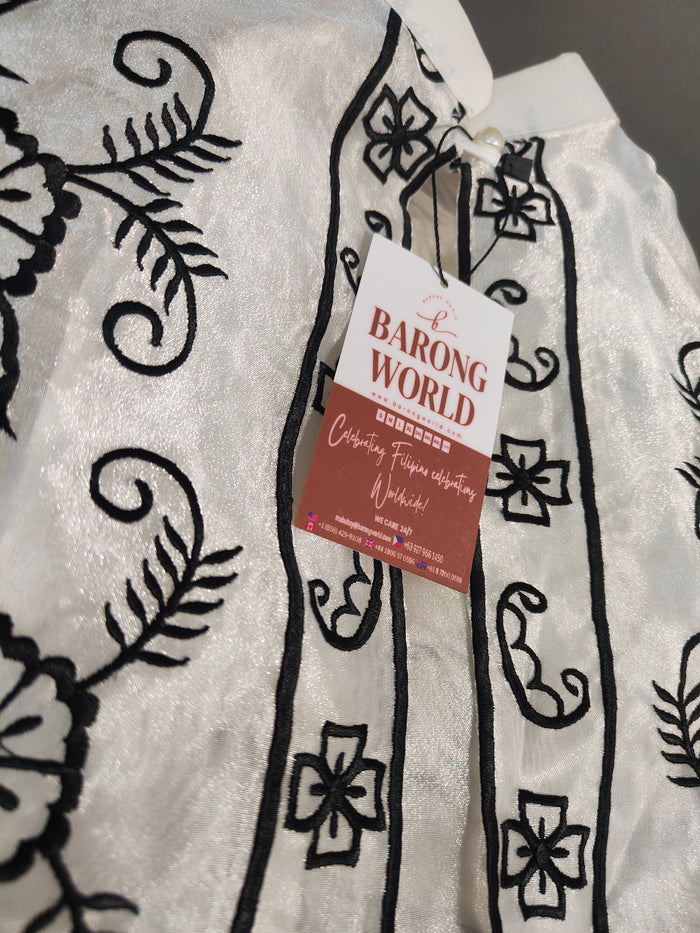 White Bolero with Premium Black Embroidery