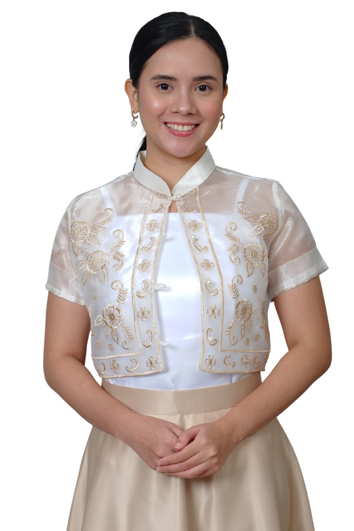 Elegant Organza Premium Embroidered Modern Filipiniana Bolero