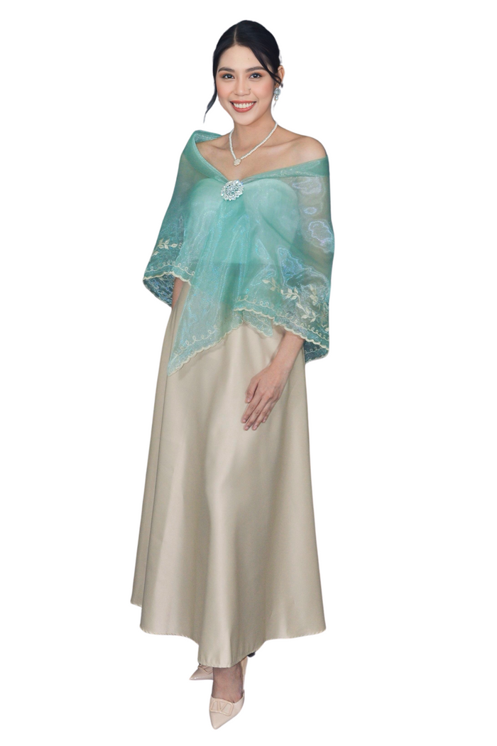 Elegant Organza Premium Mint Green Alampay