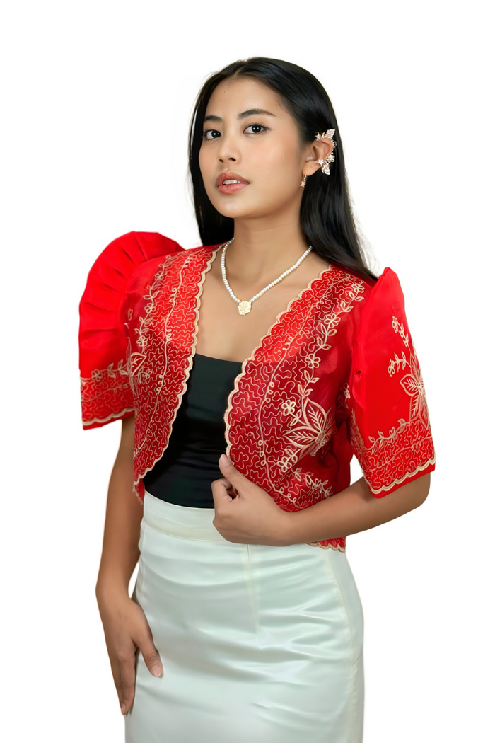Red Filipiniana Bolero