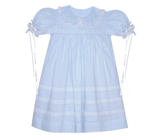 P & R Constance Dress w/ Lace Detail-Blue