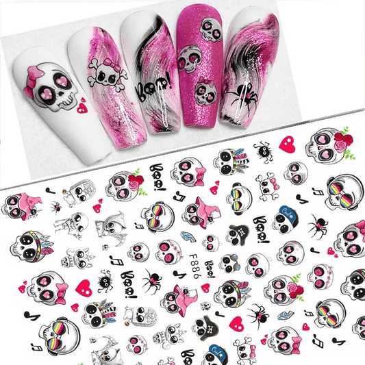 Pasties Decals - Pink Skulls