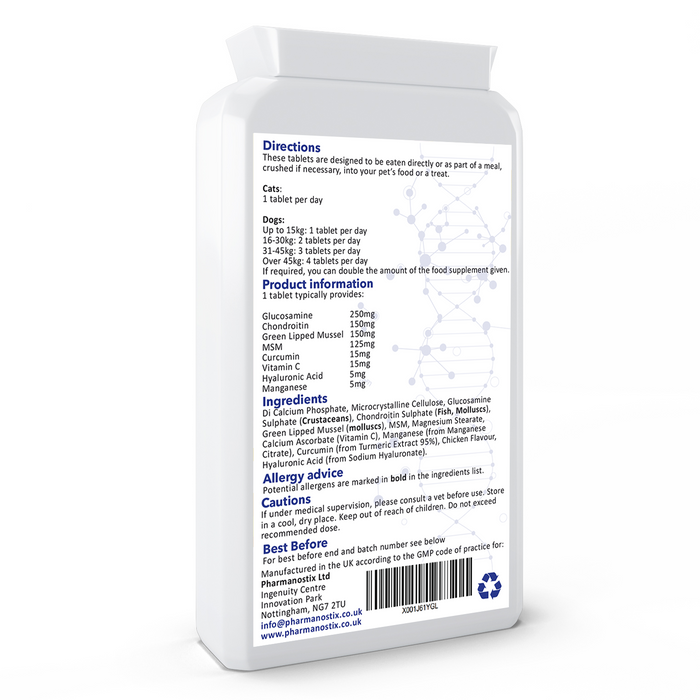 Pet Flex- Dog Joint Support Supplement for Pets -Chondroitin, MSM, Green Lipped