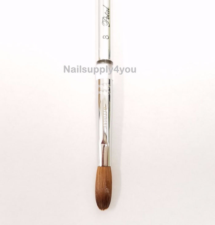 Petal Kolinsky Silver Handle Professional Acrylic Powder Nail Brush  (CRIMPED)