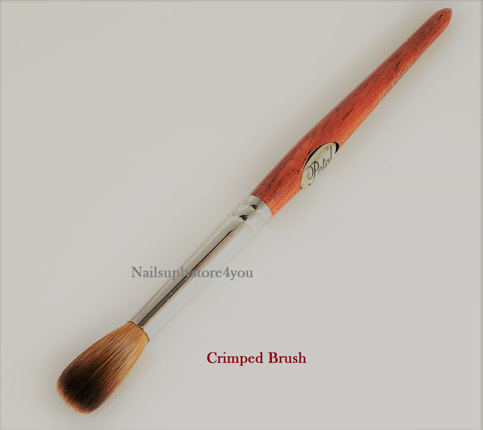 Petal Red Wood Handle Professional Acrylic Powder Nail Brush  (CRIMPED)