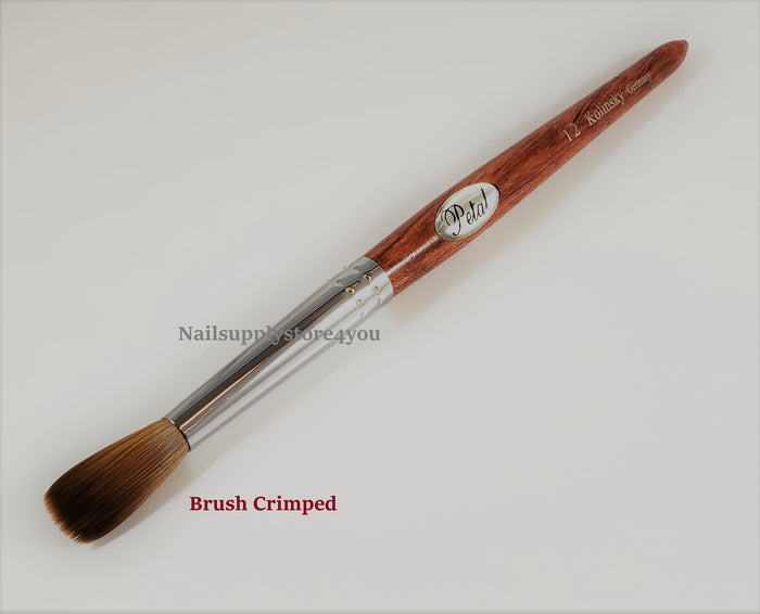 Petal Red Wood Handle Professional Acrylic Powder Nail Brush  (CRIMPED)