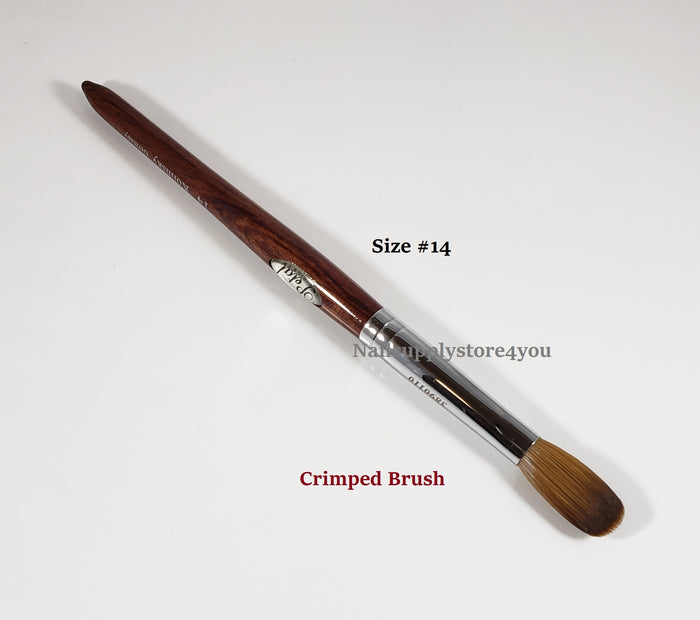 Petal Red Wood Handle Professional Acrylic Powder Nail Brush  (CRIMPED)