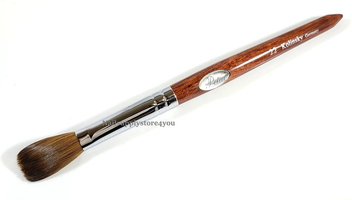 Petal Red Wood Handle Professional Acrylic Powder Nail Brush  (CRIMPED)