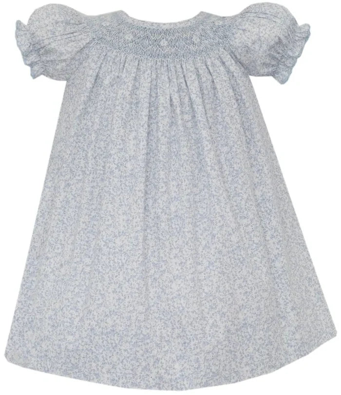 Petit Bebe Grace Lt. Blue Liberty Print Bishop Dress