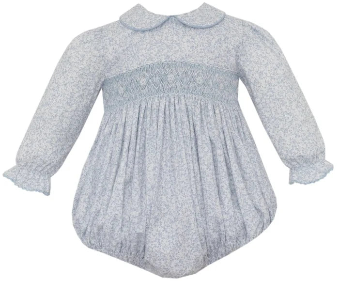 Petit Bebe Grace Lt. Blue Liberty Print L/S Bubble