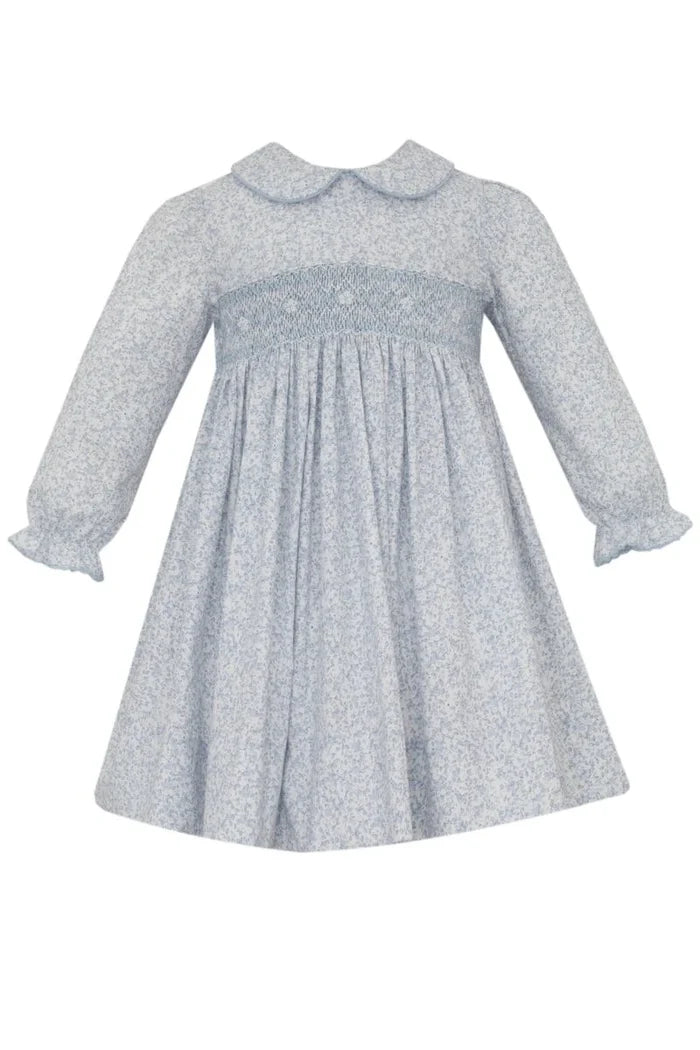 Petit Bebe Grace Lt. Blue Liberty Print L/S Dress