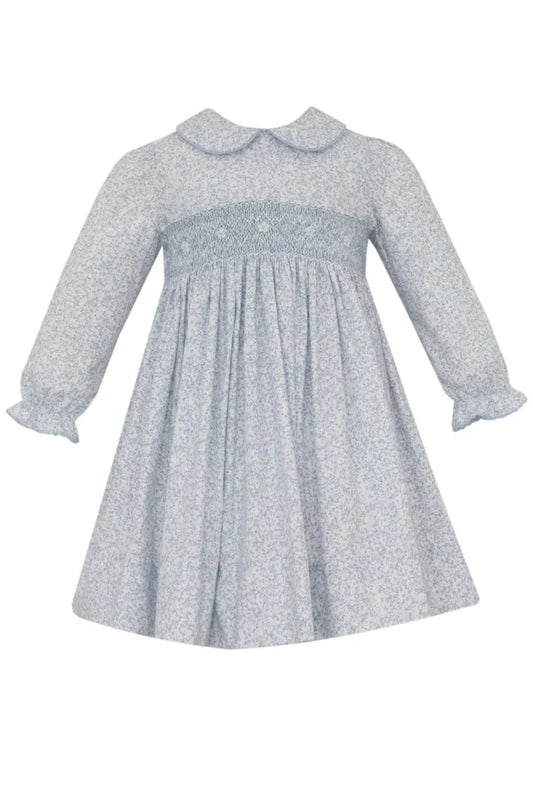 Petit Bebe Grace Lt. Blue Liberty Print L/S Dress