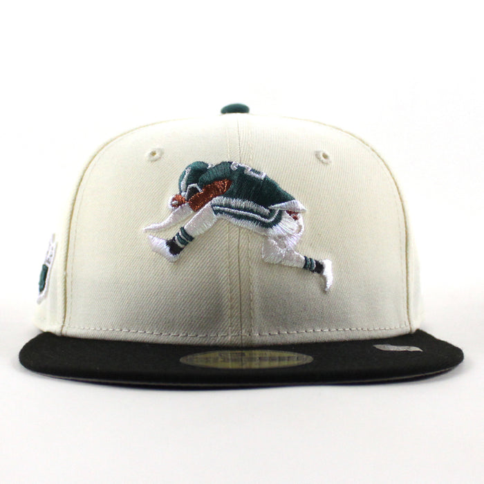 Philadelphia Eagles NFL Patch New Era 59Fifty Fitted Hat (Off White Black Gray Under Brim)