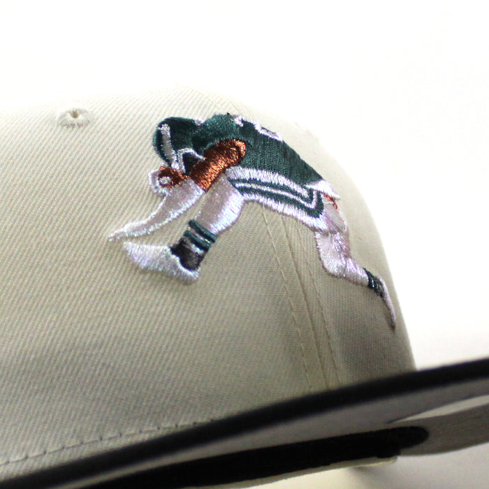Philadelphia Eagles NFL Patch New Era 59Fifty Fitted Hat (Off White Black Gray Under Brim)