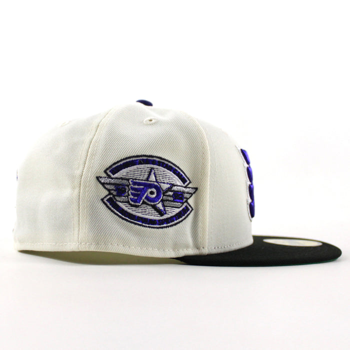 Philadelphia Flyers 1922 Patch New Era 59Fifty Fitted Hat (Chrome White Black Green Under Brim)