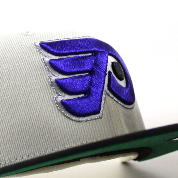 Philadelphia Flyers 1922 Patch New Era 59Fifty Fitted Hat (Chrome White Black Green Under Brim)