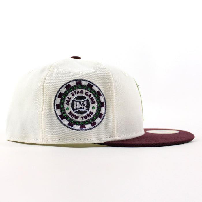 Philadelphia Phillies 1942 All Star Game 59Fifty New Era Fitted Hat (Chrome White Maroon Kelly Green Under Brim)