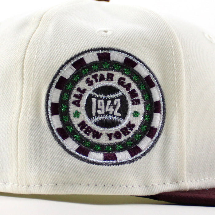 Philadelphia Phillies 1942 All Star Game 59Fifty New Era Fitted Hat (Chrome White Maroon Kelly Green Under Brim)