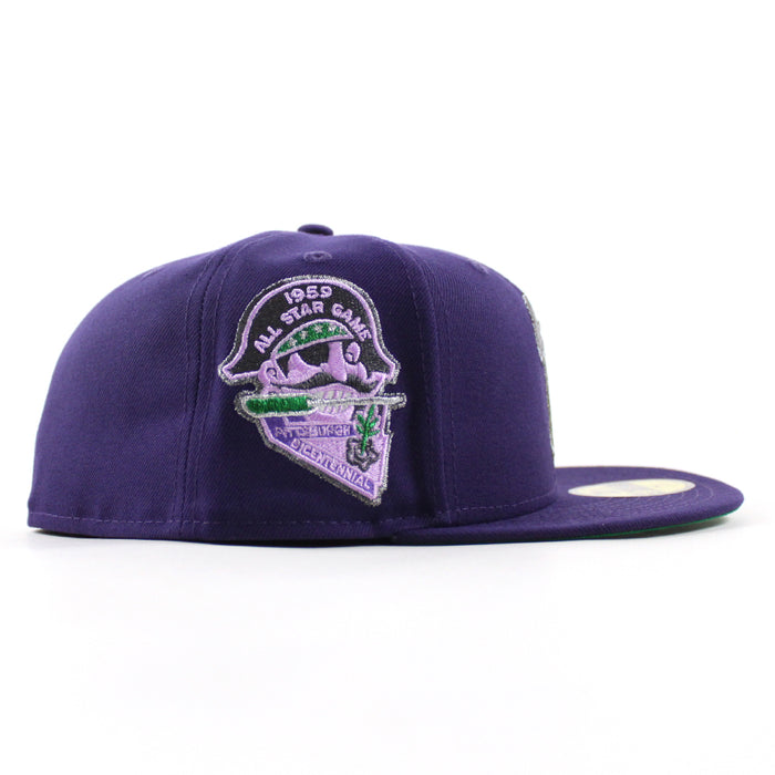 Philadelphia Phillies 1959 All Star Game 59Fifty New Era Fitted Hat (Purple Green Under Brim)