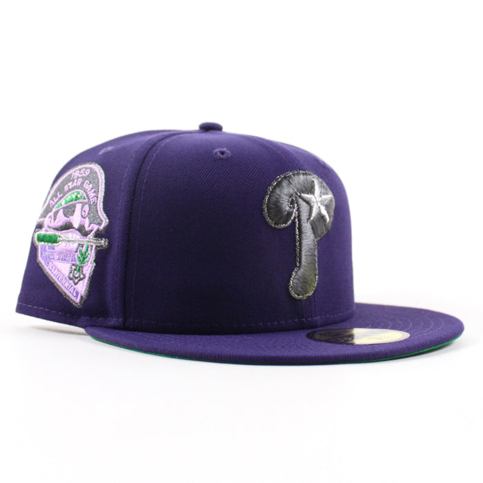 Philadelphia Phillies 1959 All Star Game 59Fifty New Era Fitted Hat (Purple Green Under Brim)