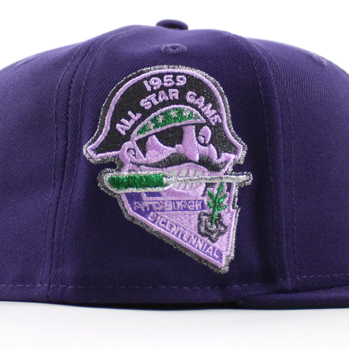 Philadelphia Phillies 1959 All Star Game 59Fifty New Era Fitted Hat (Purple Green Under Brim)