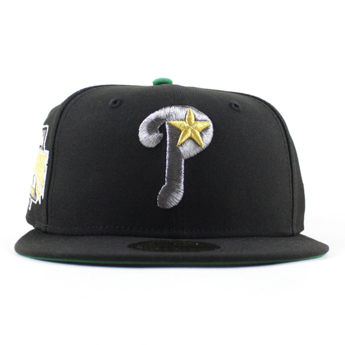 Philadelphia Phillies 1996 All Star Game 59Fifty New Era Fitted Hat (Black and Kelly Green Under Brim)