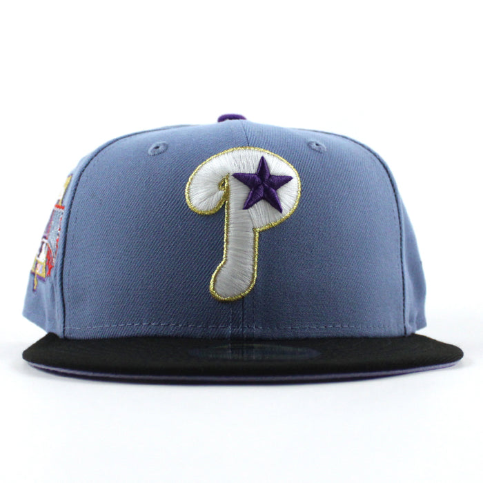 Philadelphia Phillies 1996 All Star Game 59Fifty New Era Fitted Hat (Faded Blue Black lavender Under Brim)