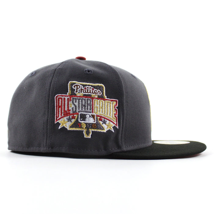 Philadelphia Phillies 1996 All Star Game 59Fifty New Era Fitted Hat (Graphite Gray Black Red Under Brim)