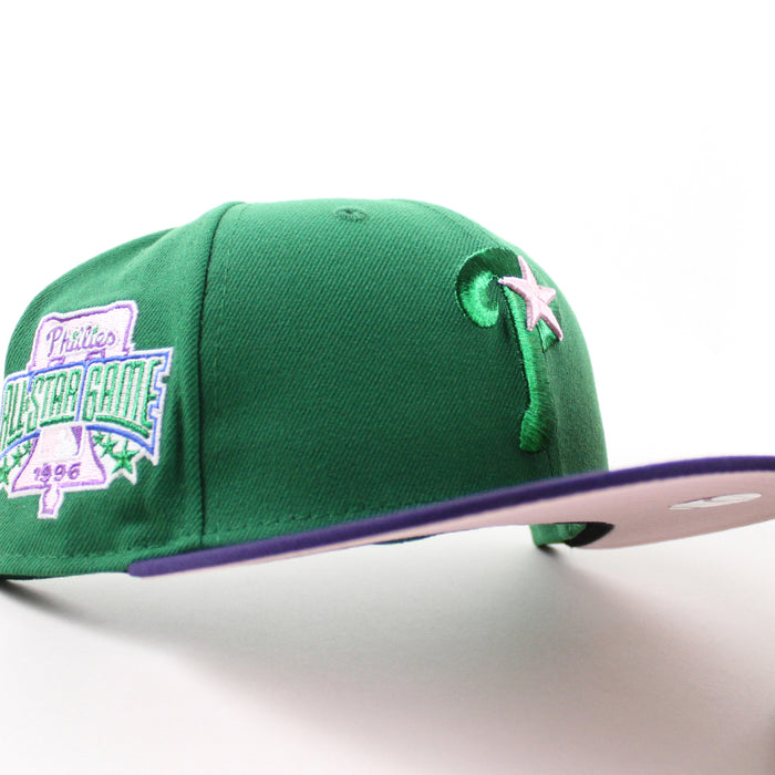 Philadelphia Phillies 1996 All Star Game 59Fifty New Era Fitted Hat (Kelly Green Purple Pink Under Brim)