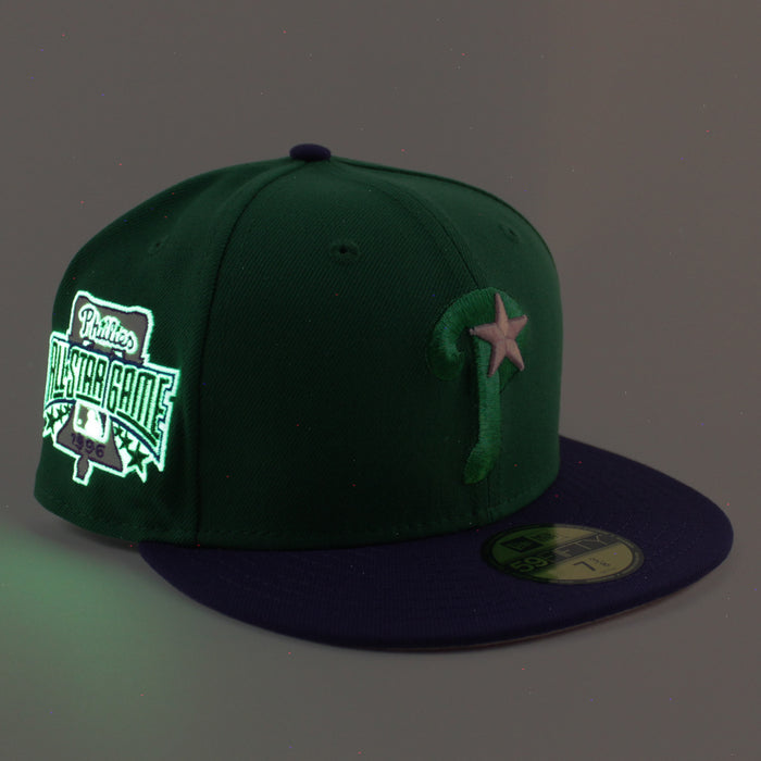 Philadelphia Phillies 1996 All Star Game 59Fifty New Era Fitted Hat (Kelly Green Purple Pink Under Brim)