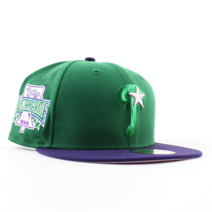 Philadelphia Phillies 1996 All Star Game 59Fifty New Era Fitted Hat (Kelly Green Purple Pink Under Brim)