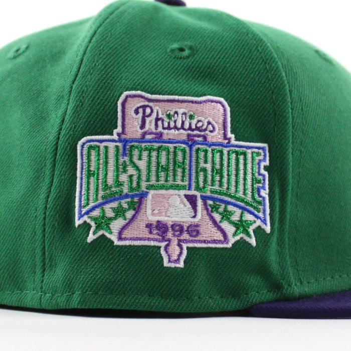 Philadelphia Phillies 1996 All Star Game 59Fifty New Era Fitted Hat (Kelly Green Purple Pink Under Brim)