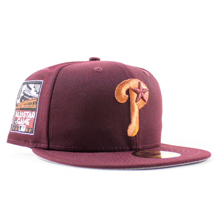 Philadelphia Phillies 1996 All Star Game 59Fifty New Era Fitted Hat (Maroon Gray Under Brim)