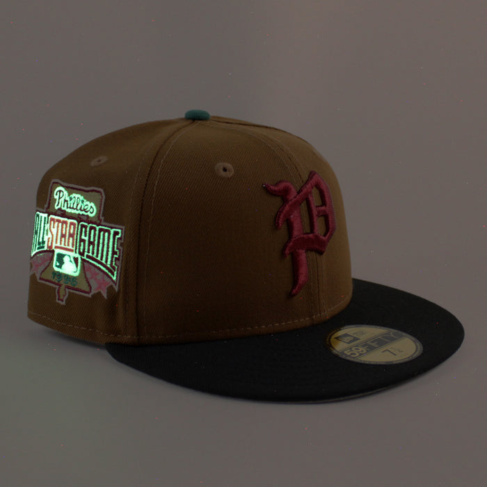 Philadelphia Phillies 1996 All Star Game 59Fifty New Era Fitted Hat (Toasted Peanut Black and Gray Under Brim)