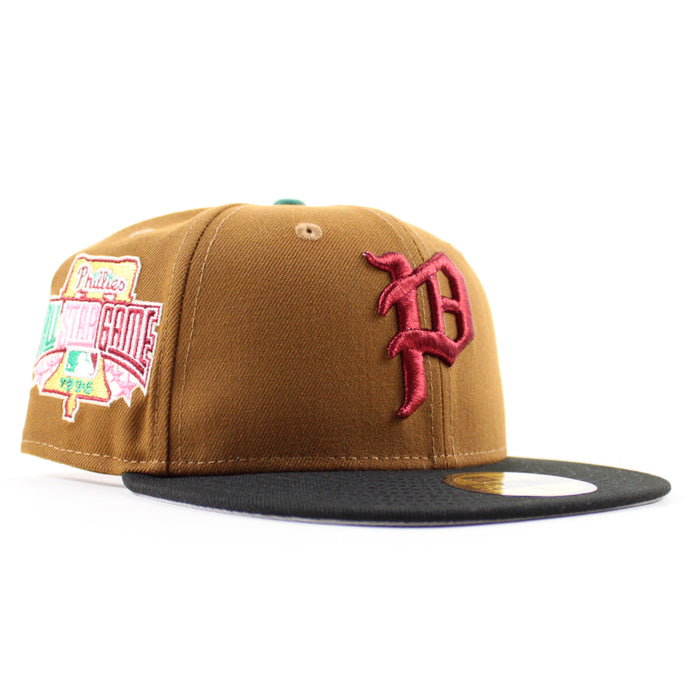 Philadelphia Phillies 1996 All Star Game 59Fifty New Era Fitted Hat (Toasted Peanut Black and Gray Under Brim)