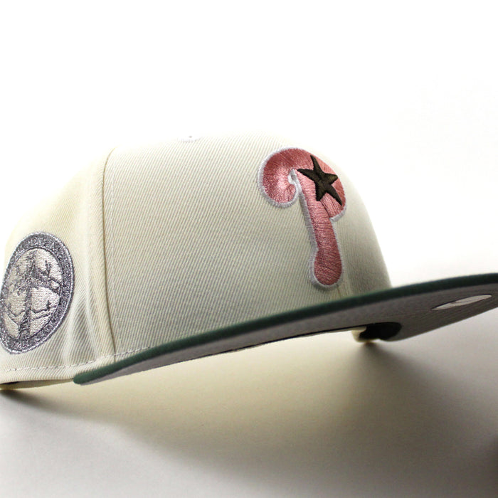 Philadelphia Phillies Baseball Club 59Fifty New Era Fitted Hat (Chrome White Mountain Green Gray Under Brim)