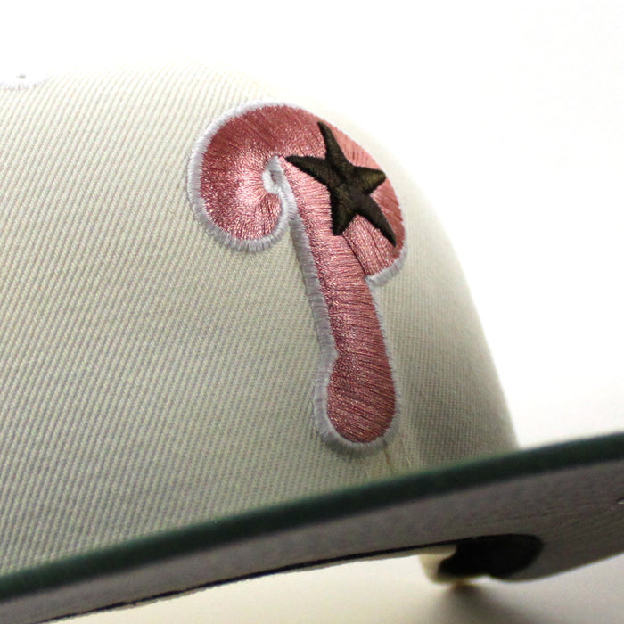 Philadelphia Phillies Baseball Club 59Fifty New Era Fitted Hat (Chrome White Mountain Green Gray Under Brim)
