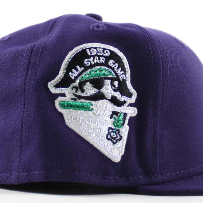Philadelphia Phillies PARROT 1959 Pirates All Star Game 59Fifty New Era Fitted Hat (Purple and Pink Under Brim)