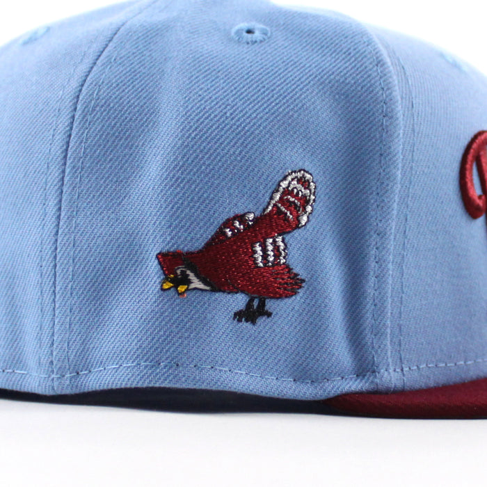 Philadelphia Phillies Philly Phanatic 59Fifty New Era Fitted Hat (Sky Blue Cardinal Red Gray Under Brim)