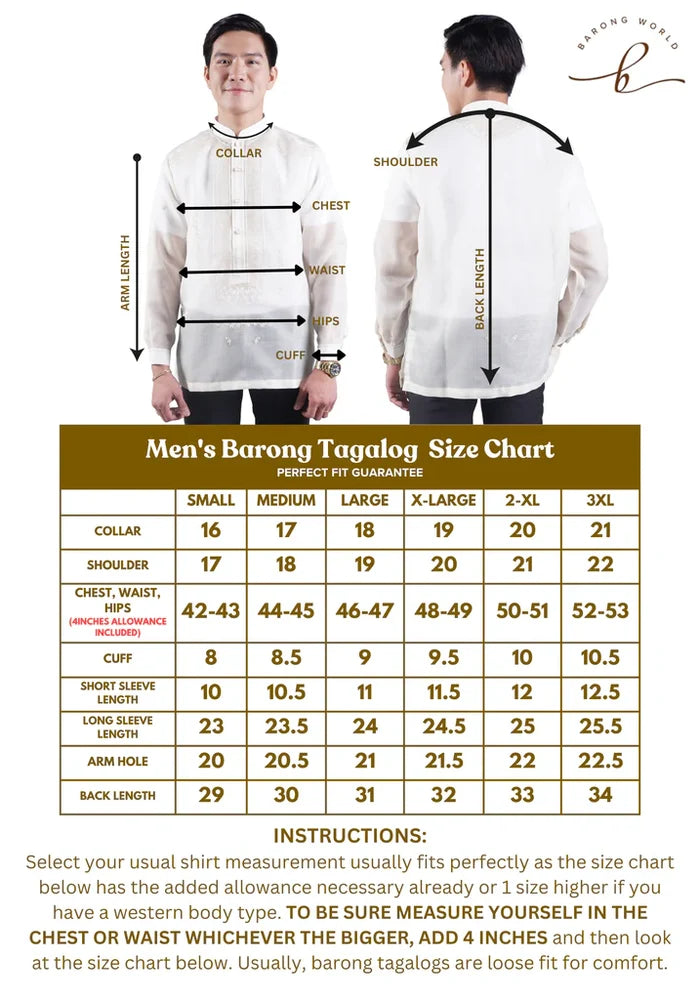 Pina Jusilyn Classic Barong Tagalog - JJ122