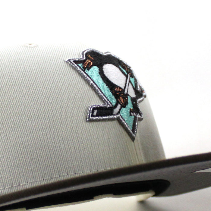 Pittsburgh Penguins 25 Years New Era 59Fifty Fitted Hat (Chrome White Walnut Gray Under brim)
